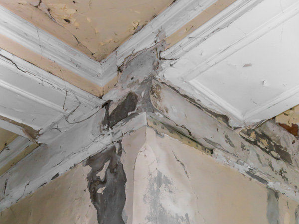 ceiling and walls damage by humidity utc